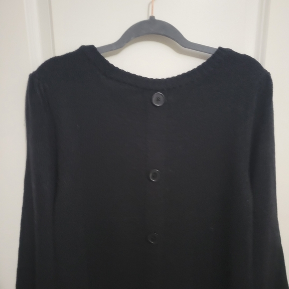 Black Button-Back Cable Sweater Dress - Picture 10 of 13